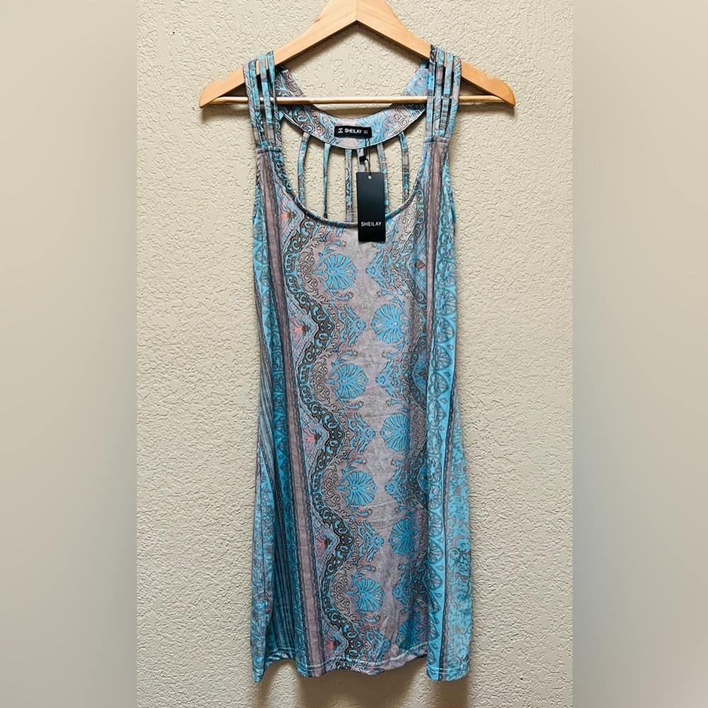 Sheilay Long Sleeveless Spaghetti Dress Womens Size Medium